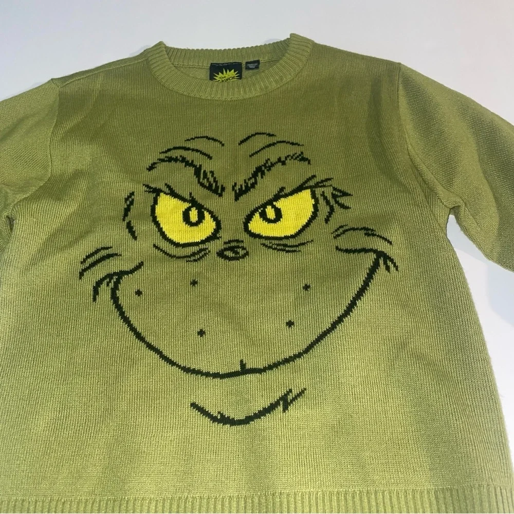 Dr Seuss Grinch Sweater Kids Holiday‎ Green Sweater Size X Small XS 4 5